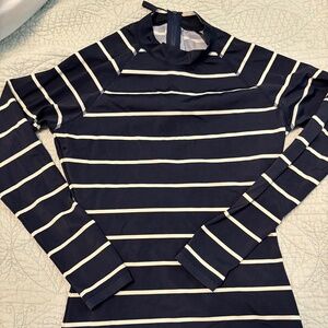 J. Crew Navy Striped Rashguard
